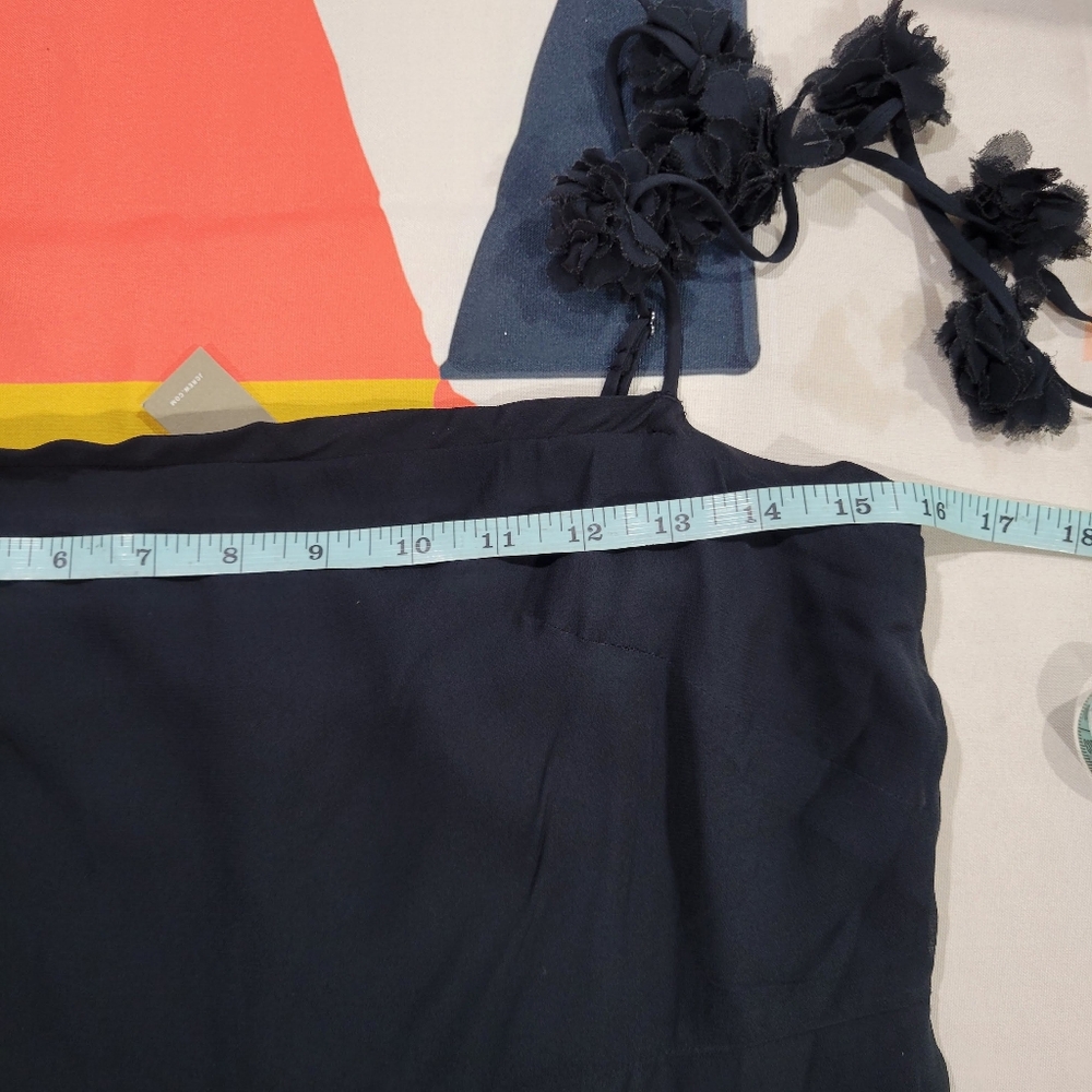J Crew Collection rosette-strap sheath dress in chiffon Size 4 Black Romantic - Picture 10 of 11